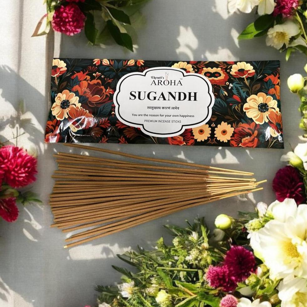 Aroha's Sugandh Scented Incense Sticks- 100 Grams (60 Sticks)